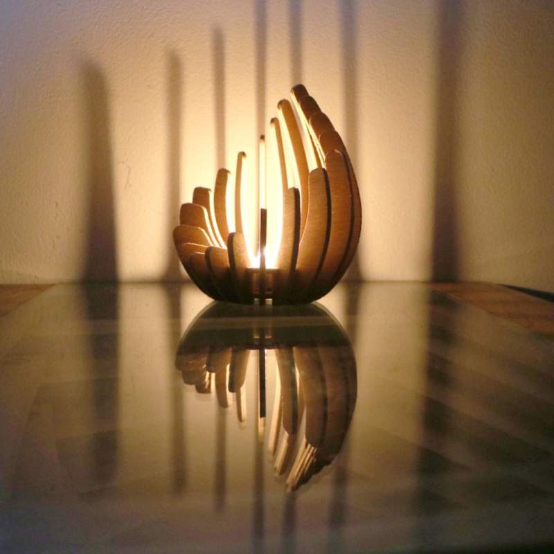 Wooden Candle Holder